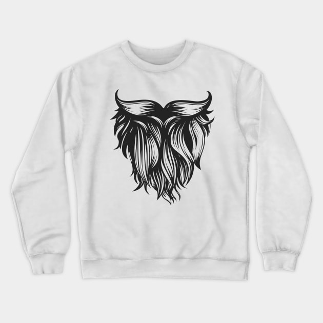 Curly Beard Crewneck Sweatshirt by Whatastory